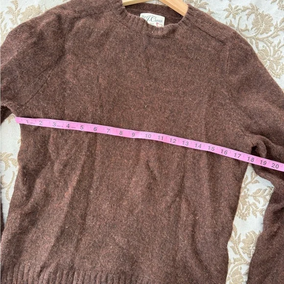 J.Crew Brushed Wool Crewneck Sweater Hairy Shetland Heather in Brown - Picture 6 of 7